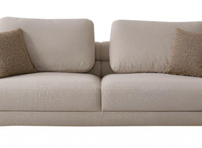 Beiges Sofa im modernen Design mit braunen Kissen für Ihr Wohnzimmer Hochwertig