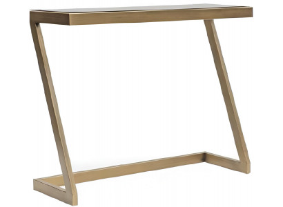 Eleganter Konsolentisch mit goldfarbenem Metallrahmen und Glasplatte