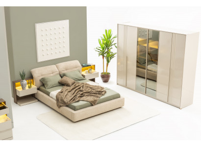 Elegantes 4-tlg. Set: Bett, Nachttische & Kleiderschrank für Ihr Schlafzimmer