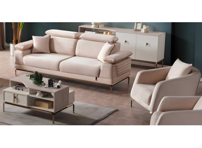 Modernes Set mit einem Dreisitzersofa und Sessel für elegantes Interieur