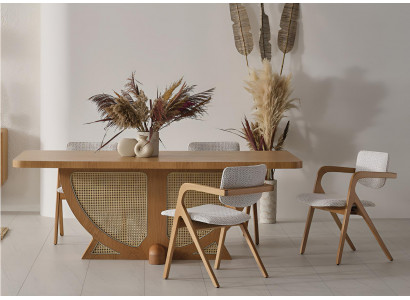 Esstisch aus Holz mit natürlichem Design und raffiniertem Look Möbel Hochwertig