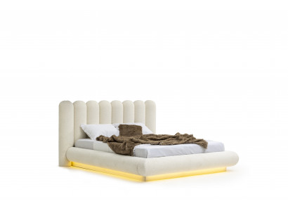 Modernes Doppelbett mit stabilem Rahmen und elegantem Design