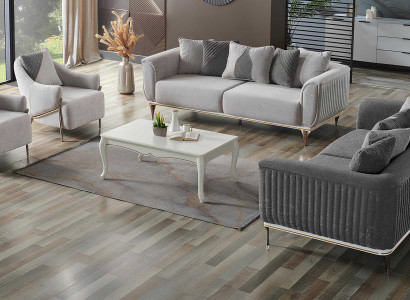 Wohnzimmerset mit zwei 3-Sitzer Sofas und Sesseln im eleganten Design