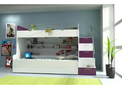 Doppelstockbett Etagenbett Bett Kinderbett Jugendbett Hochbett Neu Weiß/Blau