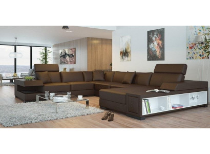 Ecksofa U Form Sofa Couch Polster Ecksofa Wohnlandschaft Ledersofa Badra 