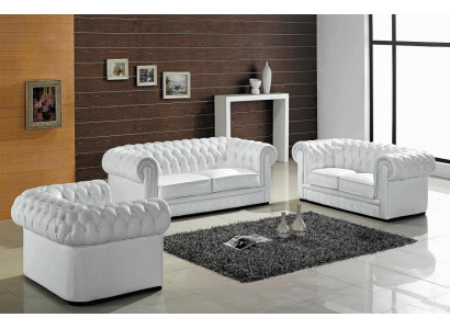 Edle Designer Polster Sofa Couch Garnitur Leder Sofas Couchen 3+2+1 Klassische !