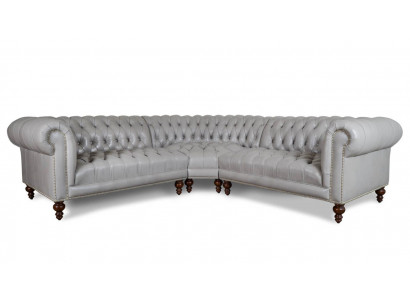 Chesterfield Design Luxus Polster Sofa Couch Sitz Garnitur Leder Textil Neu #337
